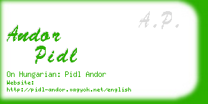 andor pidl business card